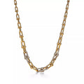 AV Pulse Necklace - Graduated Link with 3 Pavé Diamond Links (Yellow Gold)