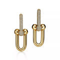 AV Pulse Earrings - Medium Link Pavé Diamonds (Yellow Gold)