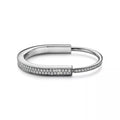 AV Lock bracelet - Bangle in White Gold with Full Pavé Diamonds