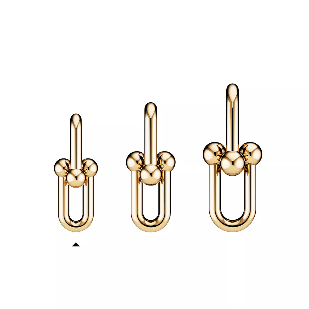 AV Pulse Earrings - Medium Link Pavé Diamonds (Yellow Gold)