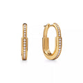 AV Lock Earrings - Yellow Gold with Full Pavé Diamonds, Small