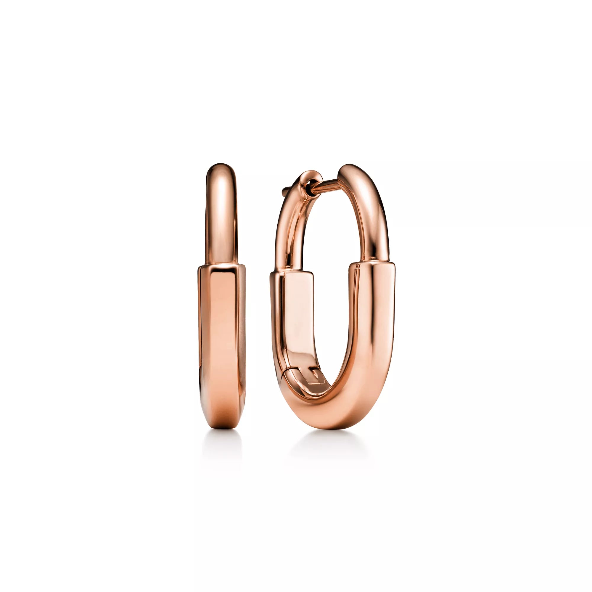 AV Lock Earrings - Rose Gold, Small