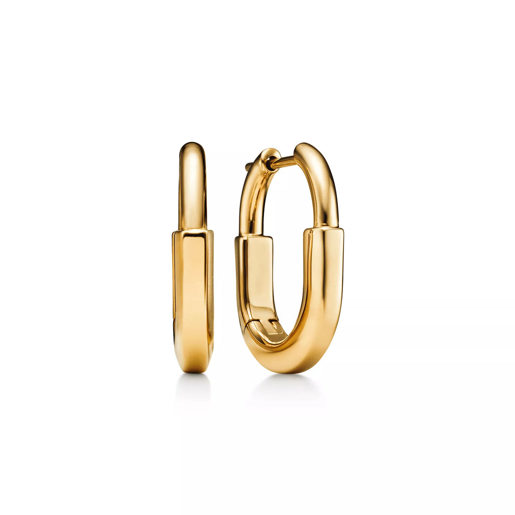 AV Lock Earrings - Yellow Gold, Small