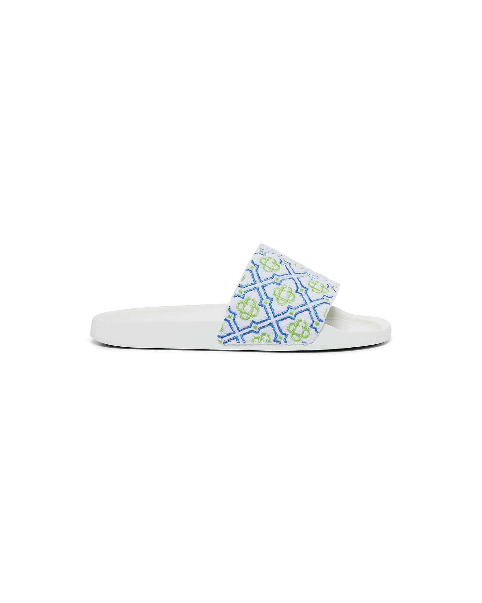 Men's White Monogram Pool Slides