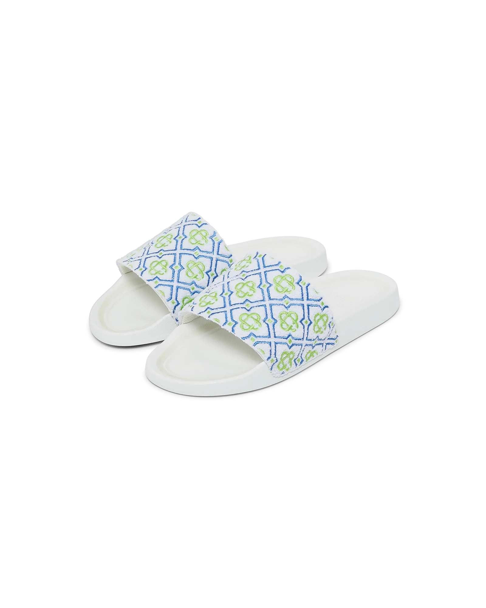 Men's White Monogram Pool Slides
