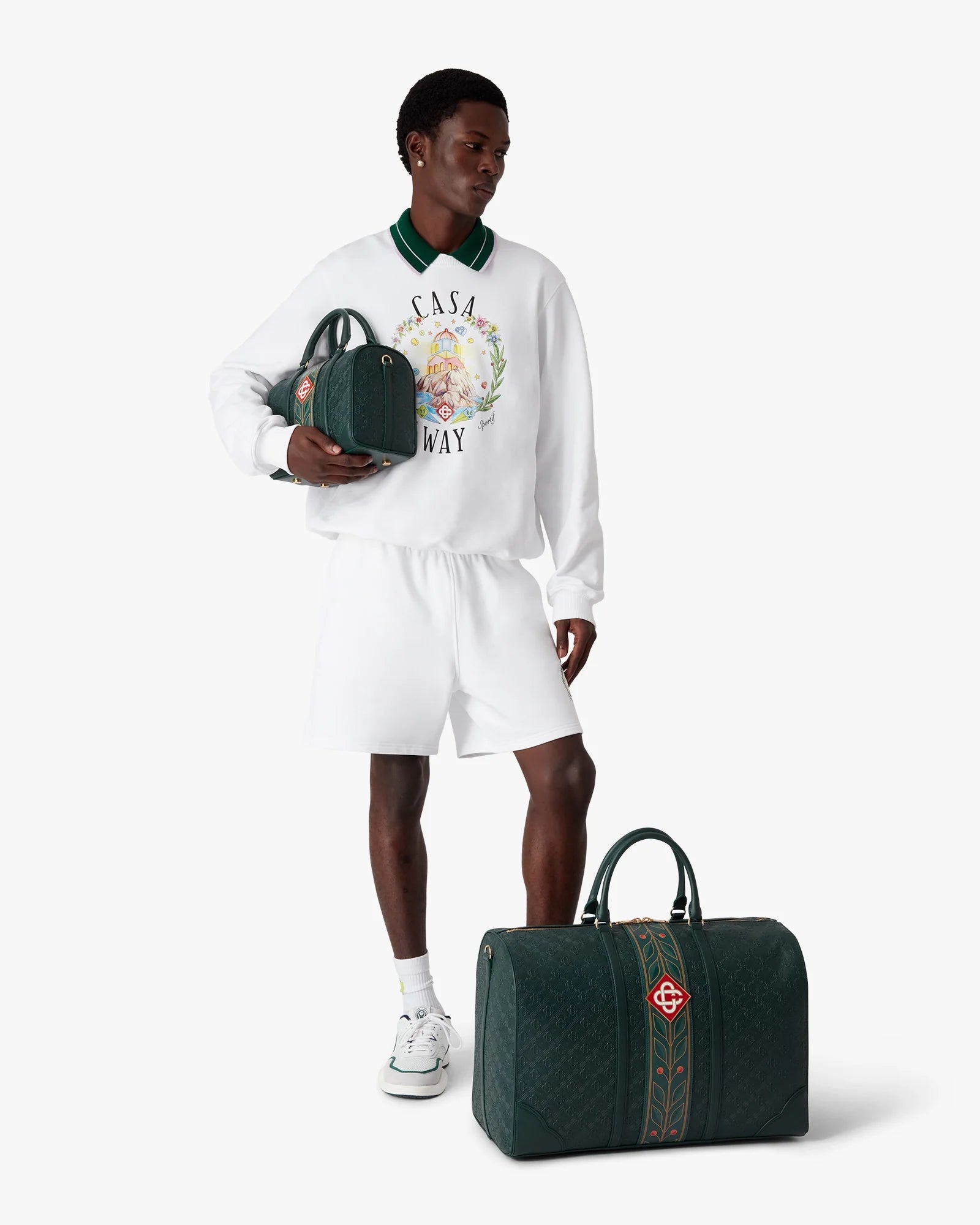 Green Monogram Weekender Bag