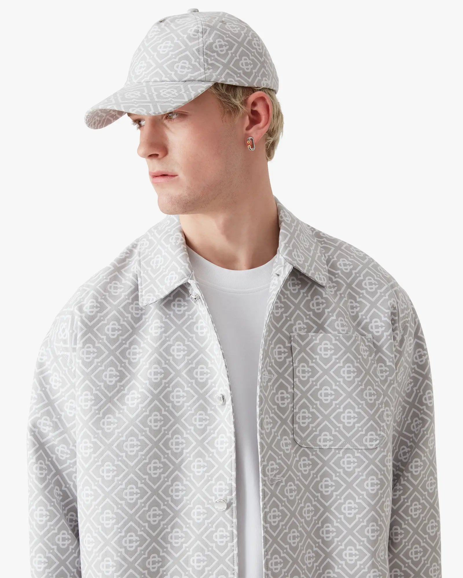 Grey Jacquard Hat