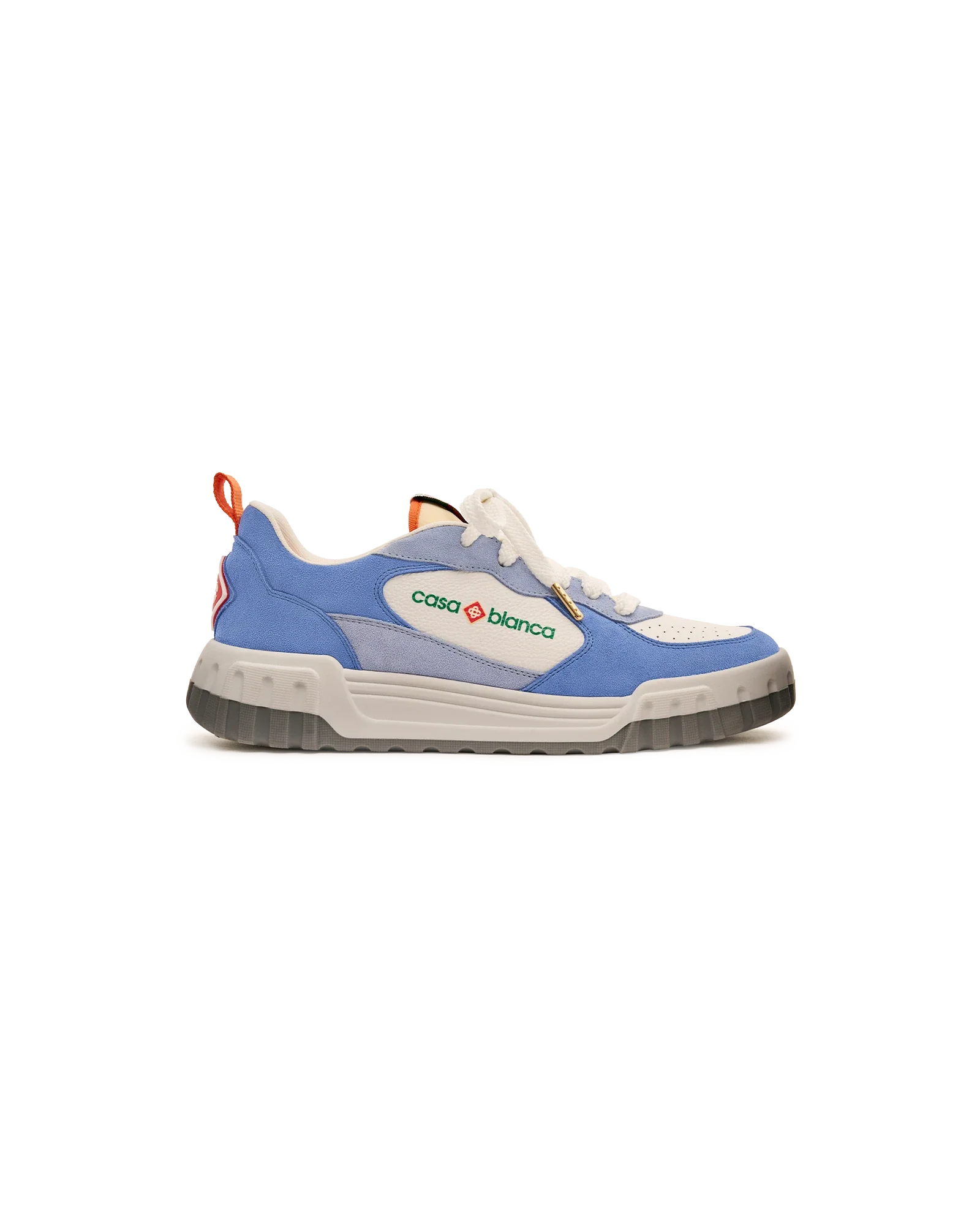 Men's White & Blue Court Sneaker