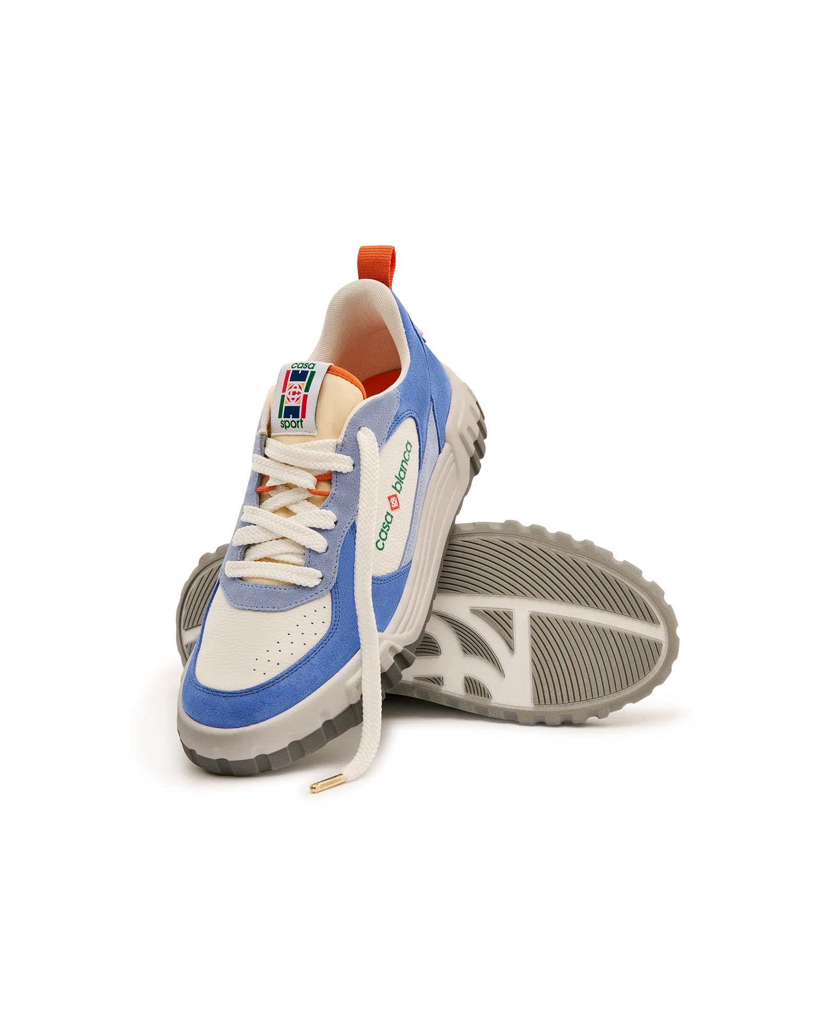 Women's White & Blue Court Sneaker