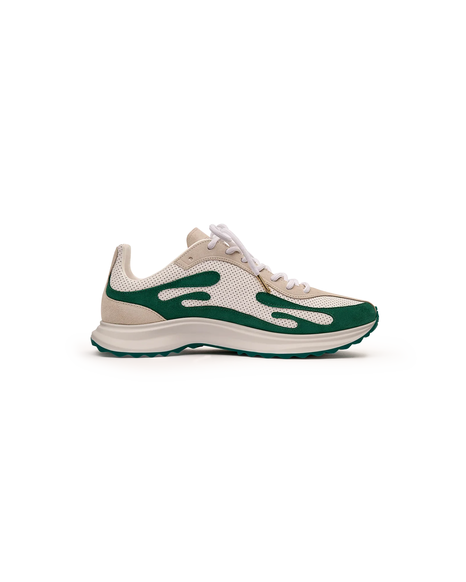 Women's White & Green Stade Sneaker