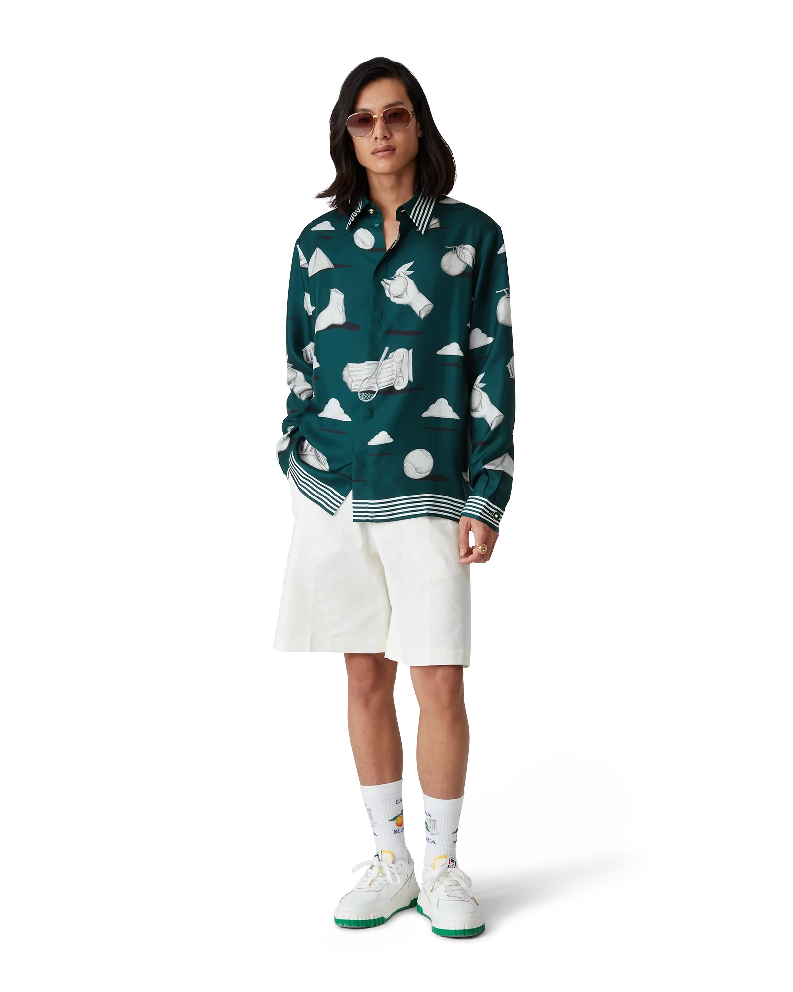 Men's Court White & Green Sneaker