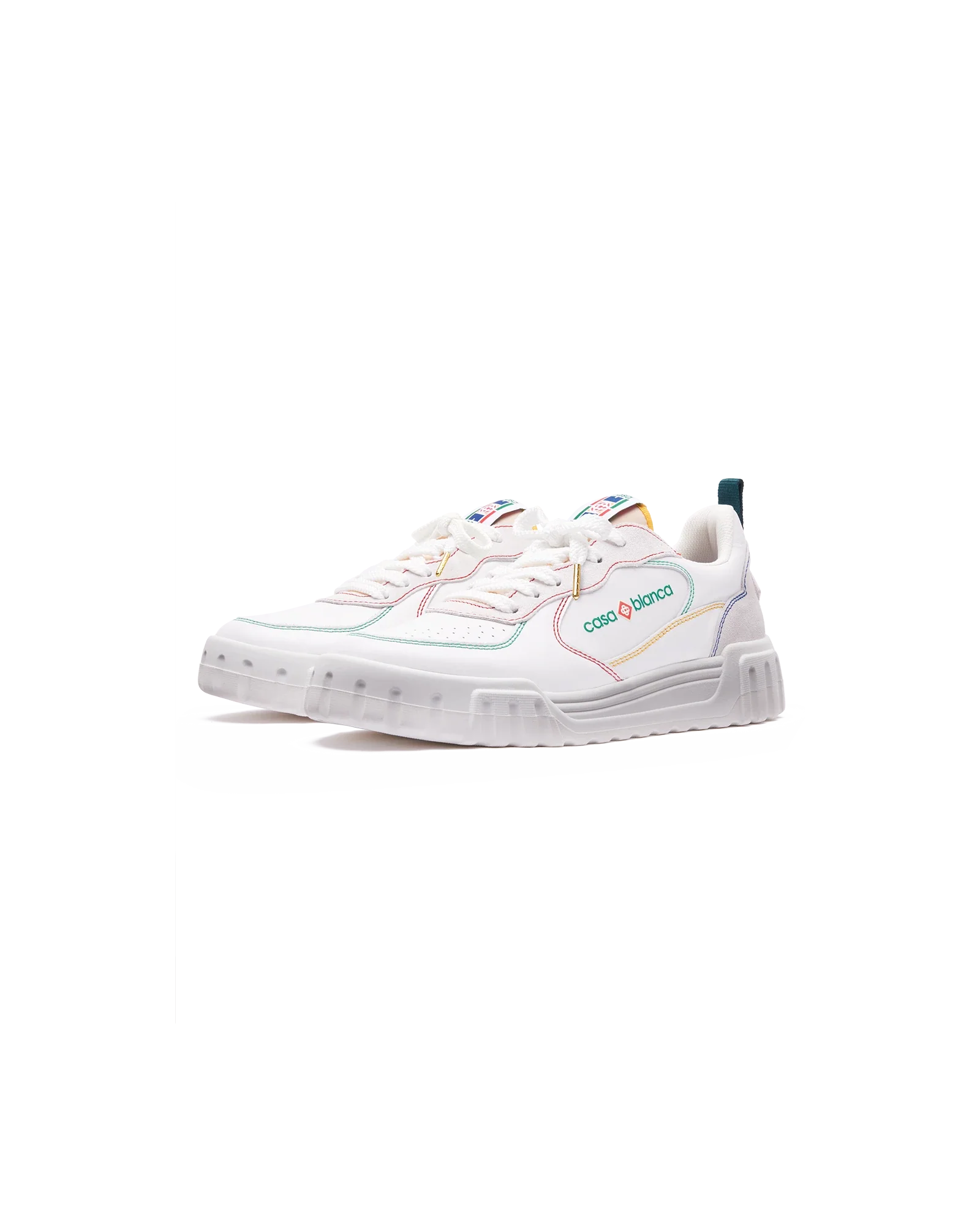 Men's Court White & Multicolour Sneakers