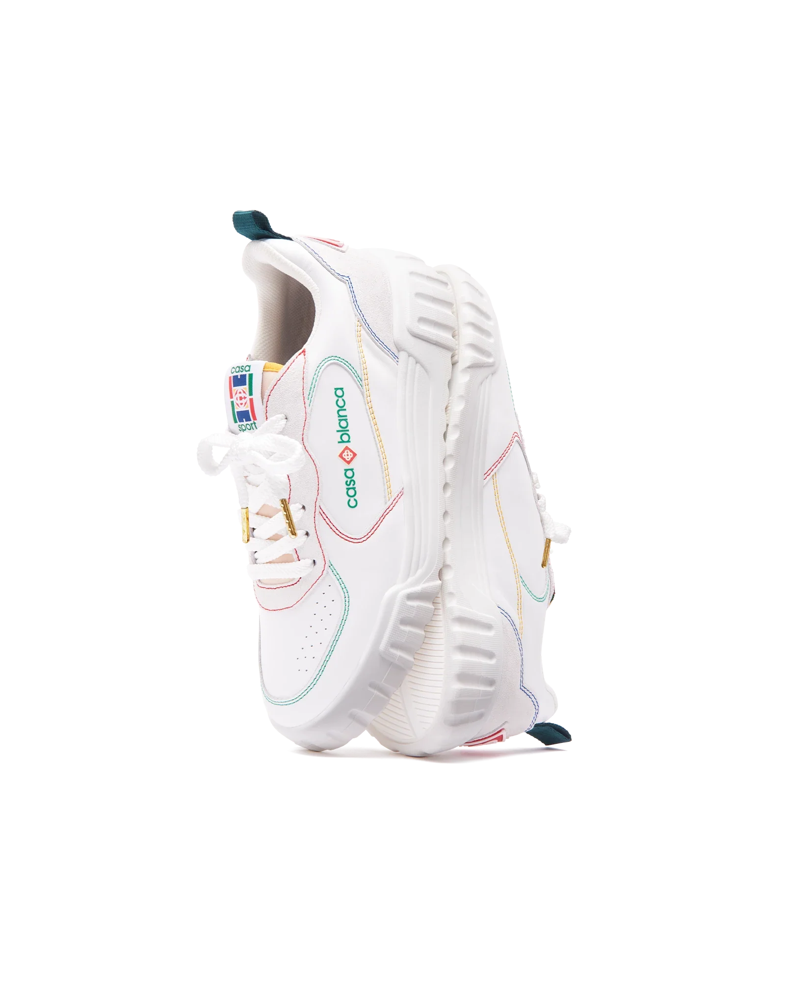Men's Court White & Multicolour Sneakers