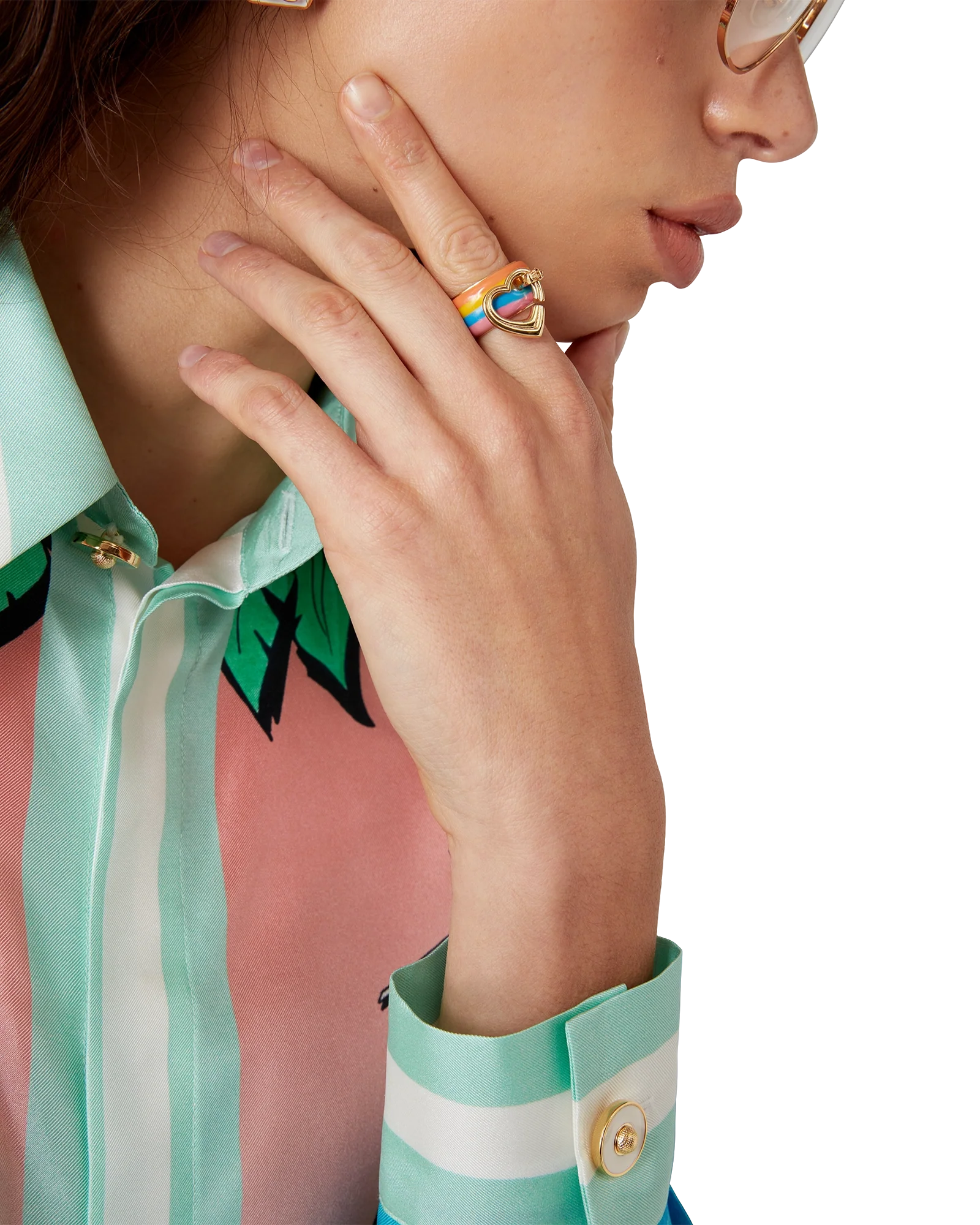 Rainbow Heart Ring