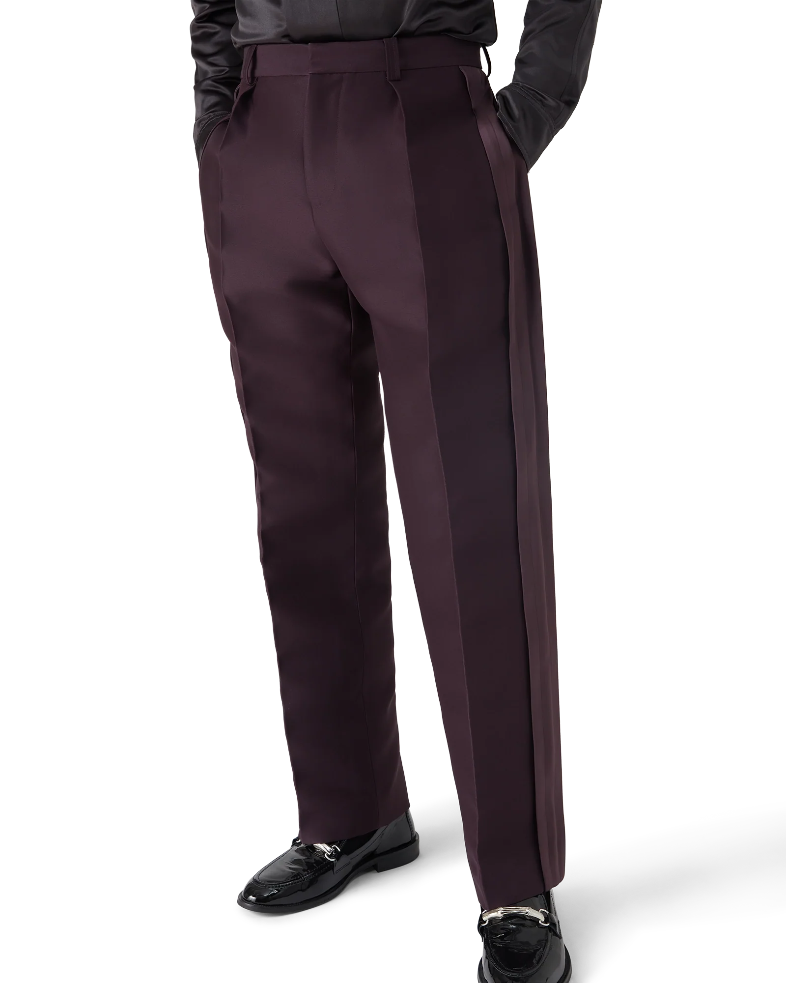 Blend Tailored Side Stripe Wool Silk Trousers