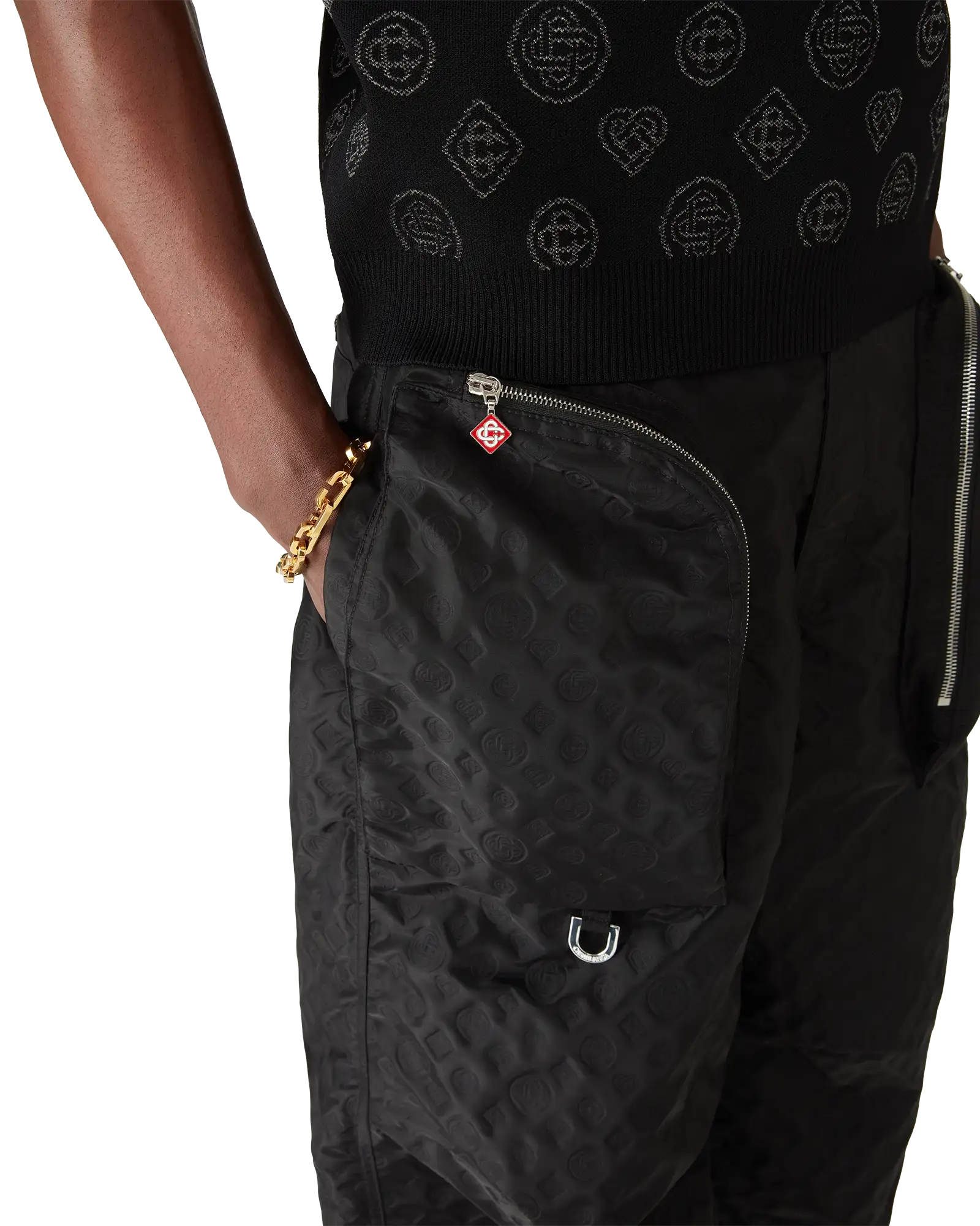Nylon Jacquard Cargo Trousers