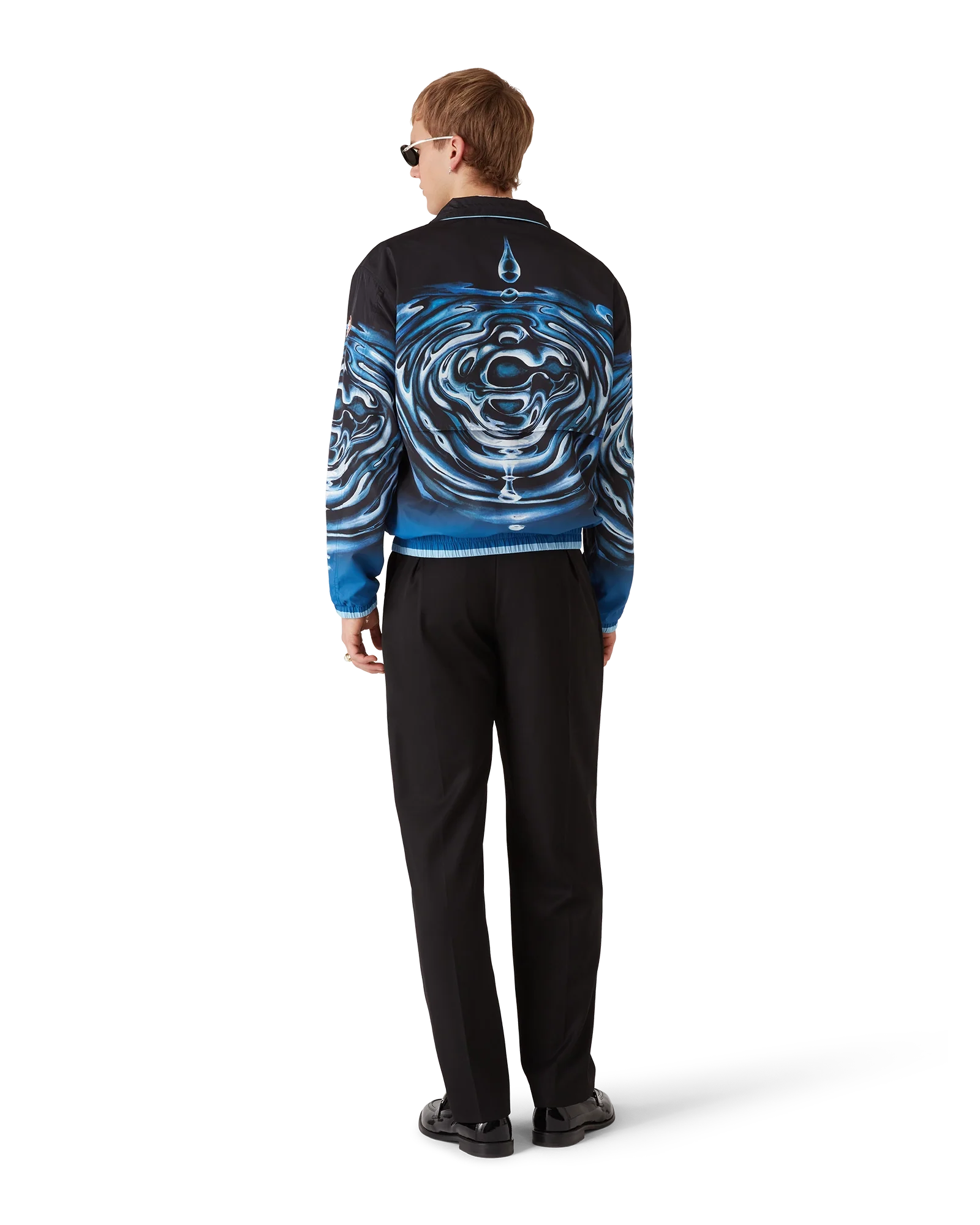 Warped Logo Ripple Windbreaker Jacket