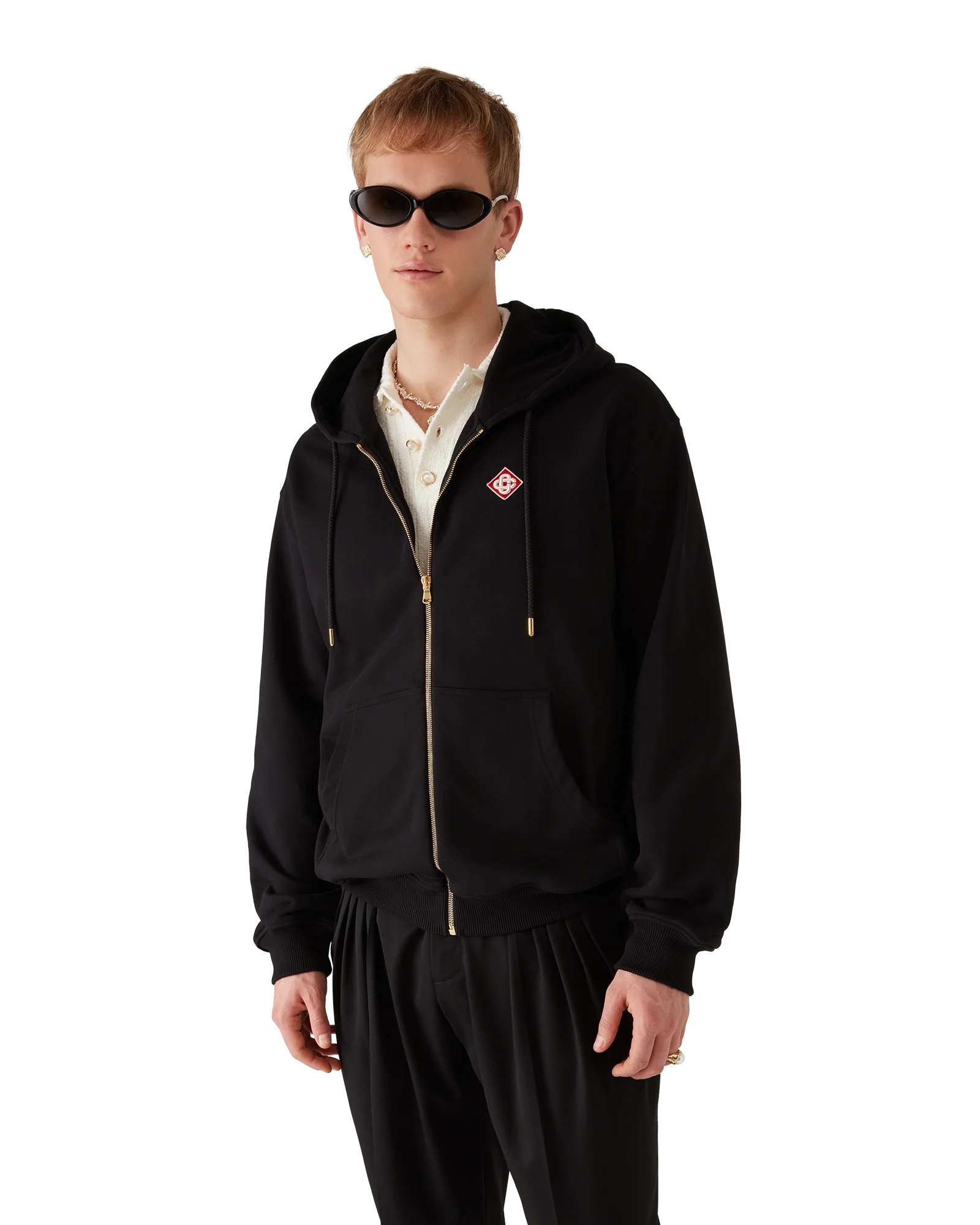 Diamond Logo Zip Hooded Sweatshirt