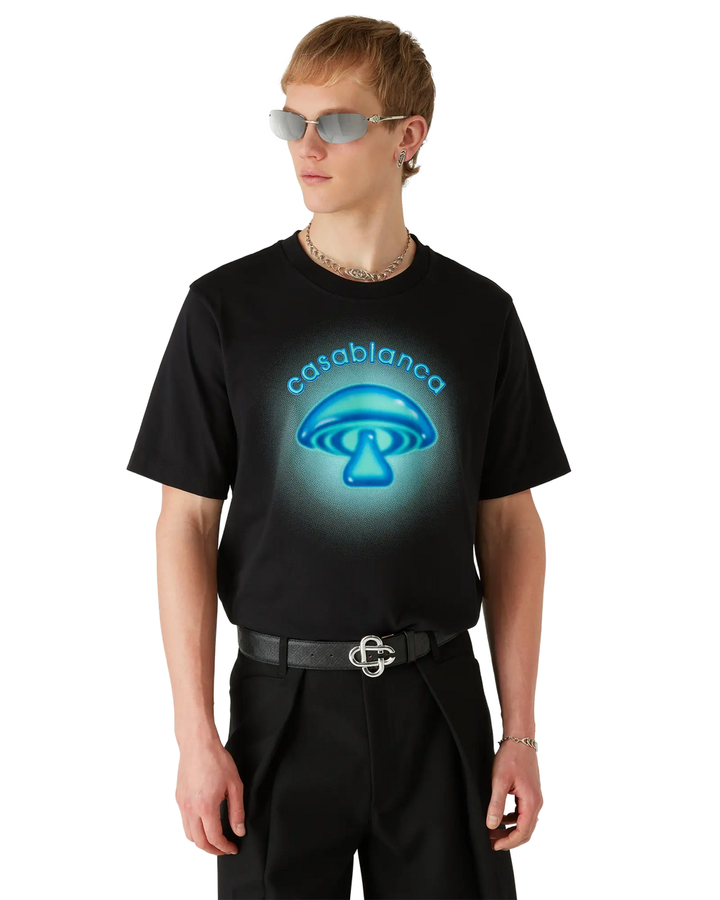Airbrush Mushroom Logo Short Sleeve T-Shirt