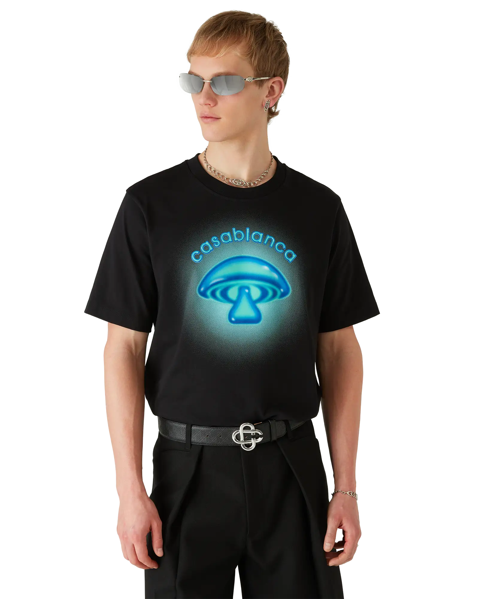 Airbrush Mushroom Logo Short Sleeve T-Shirt