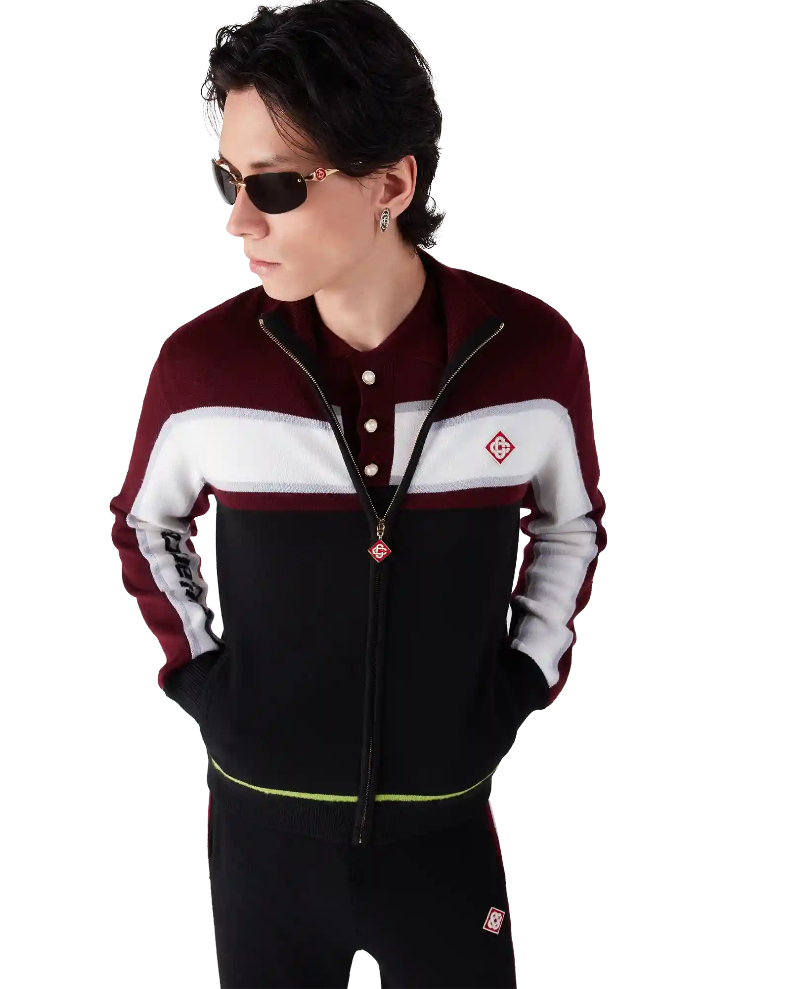 Stripe Merino Knit Track Jacket