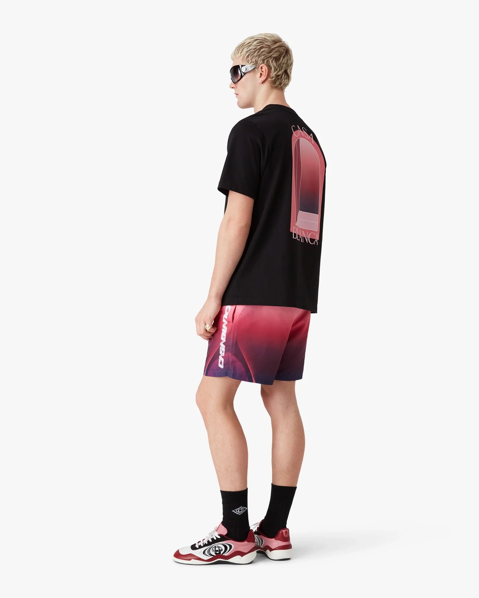 Aubergine Gradient Printed Swim Shorts