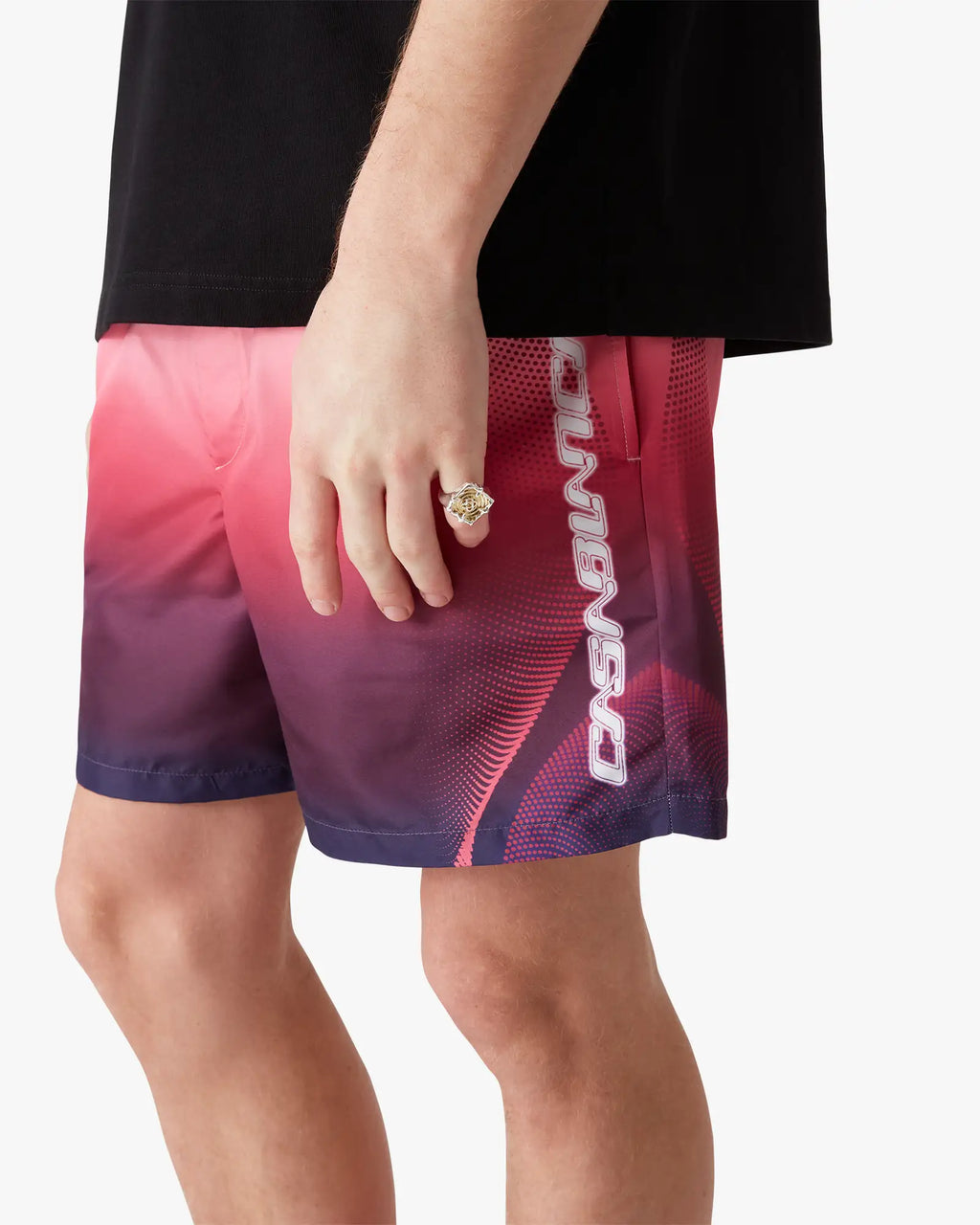 Aubergine Gradient Printed Swim Shorts
