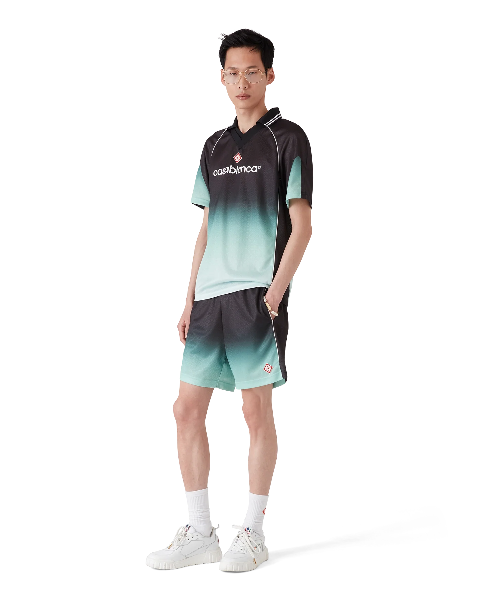 Gradient Monogram Jacquard Short Sleeve Football Shirt