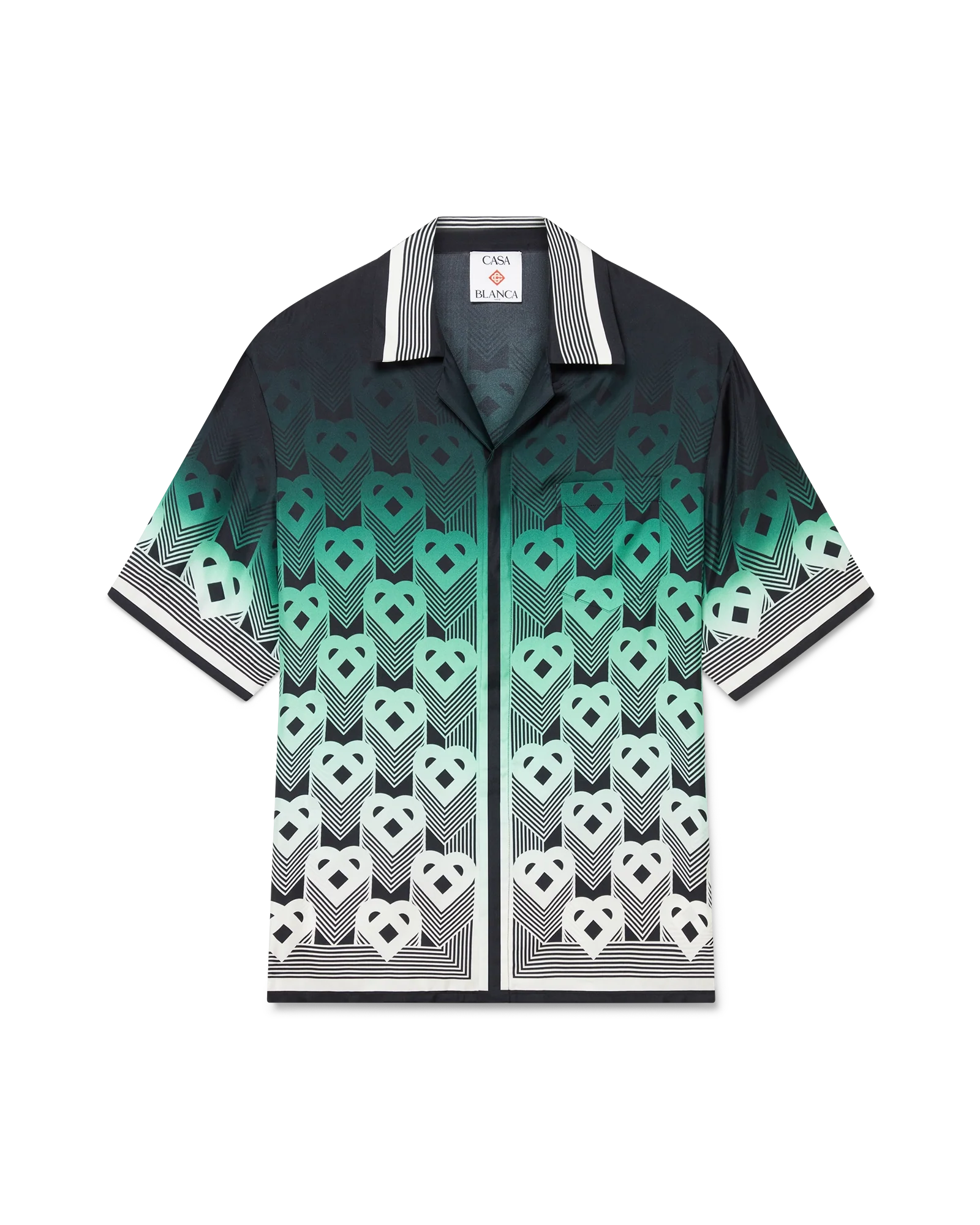 Gradient Monogram Short Sleeve Silk Shirt