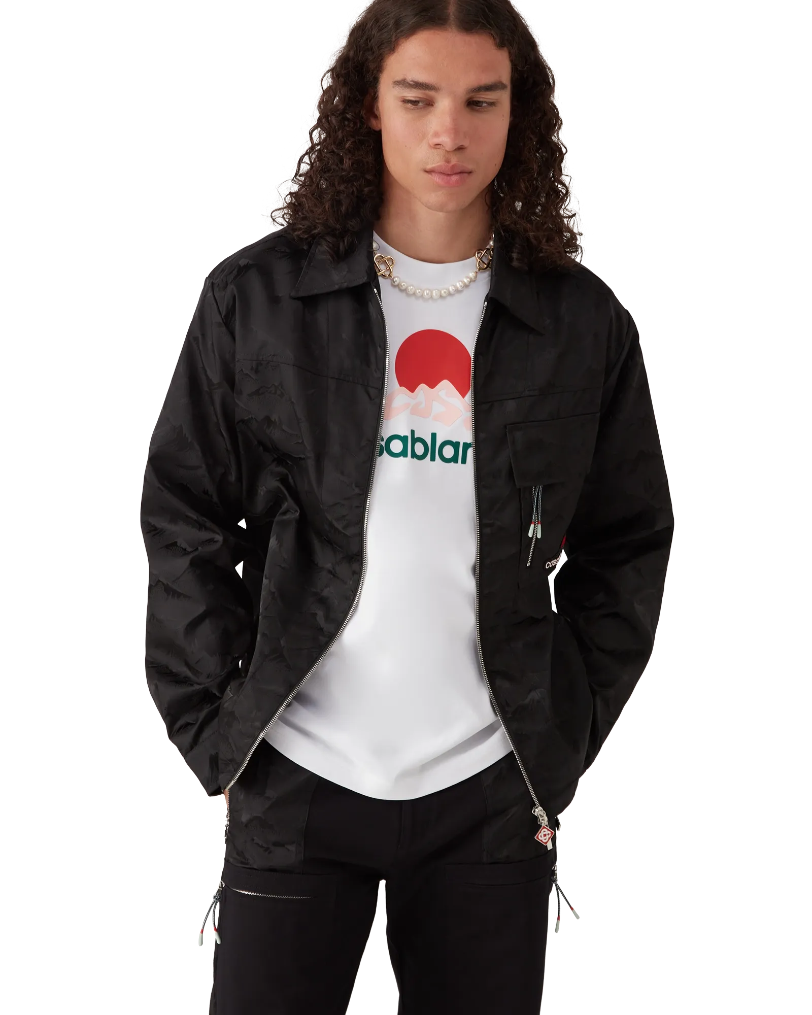 Nylon Mountain Short Sleeve Camo Zip Shirt