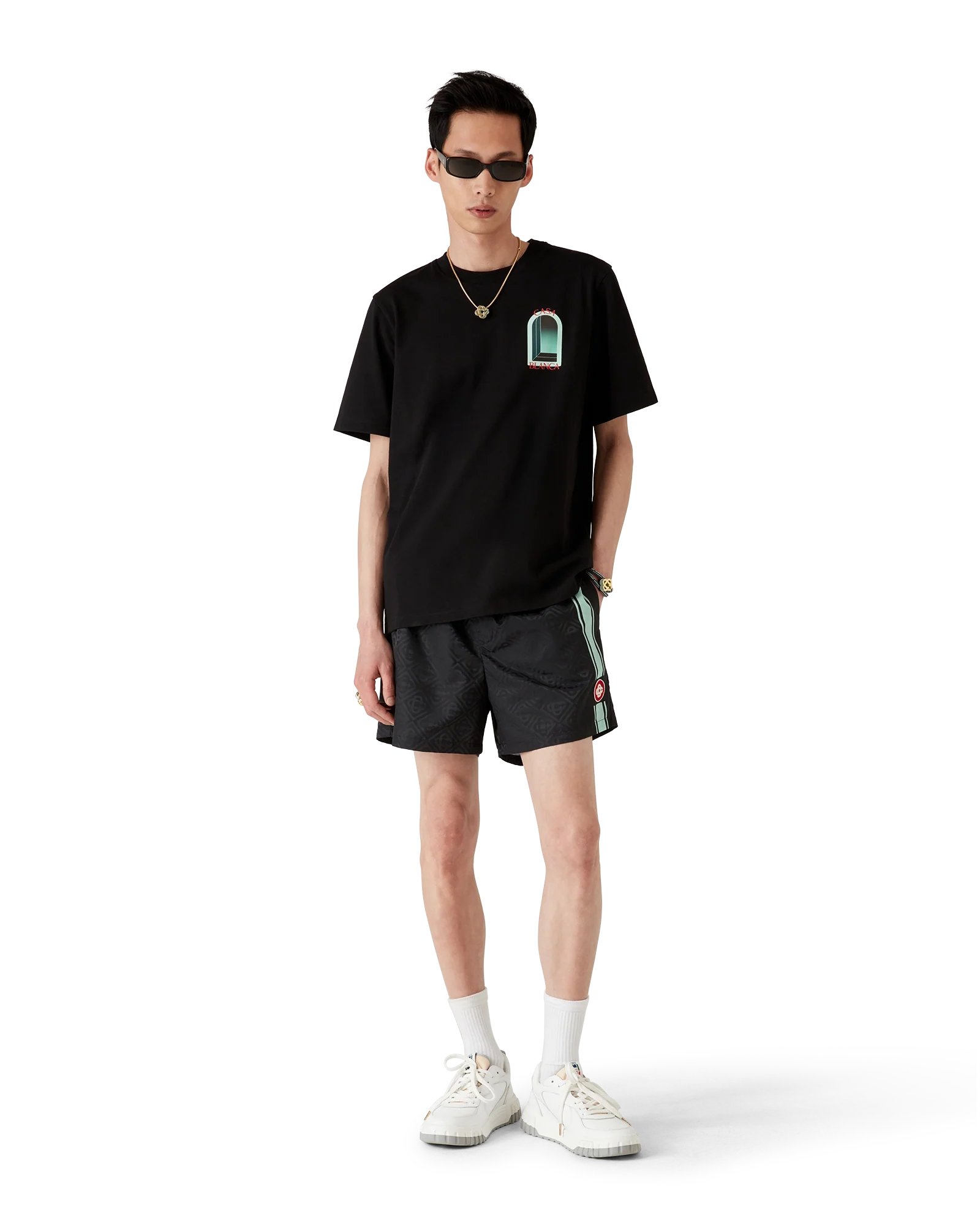 Monogram Jacquard Stripe Swim Shorts