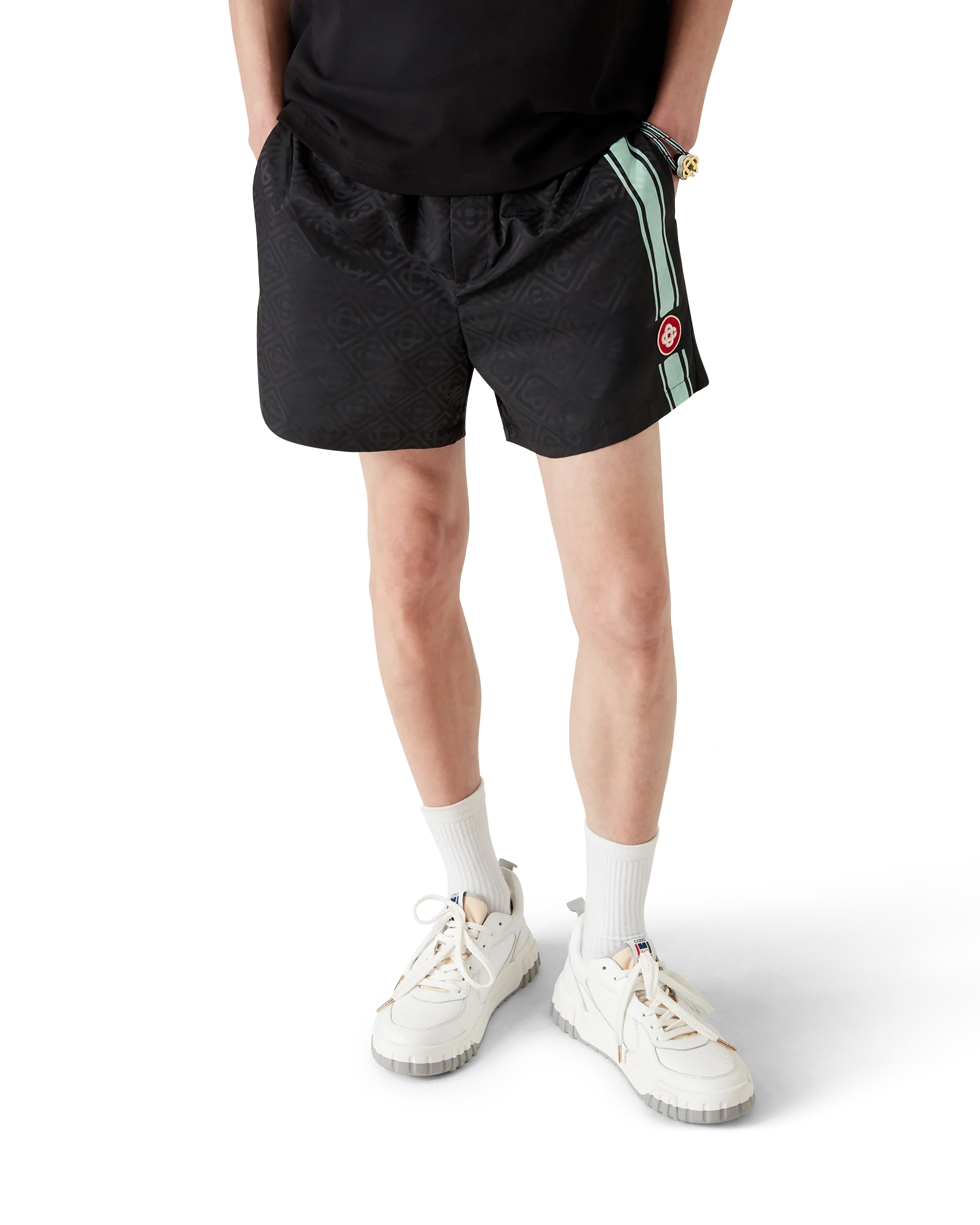 Monogram Jacquard Stripe Swim Shorts