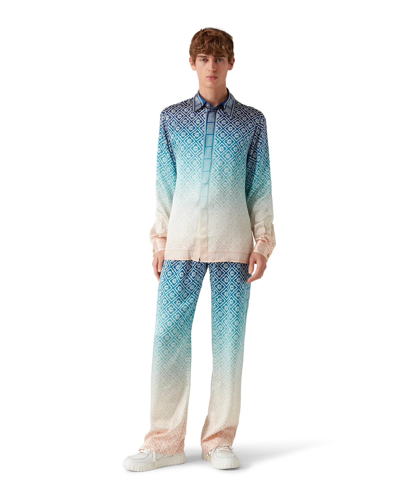 Jacquard Gradient Silk Trousers