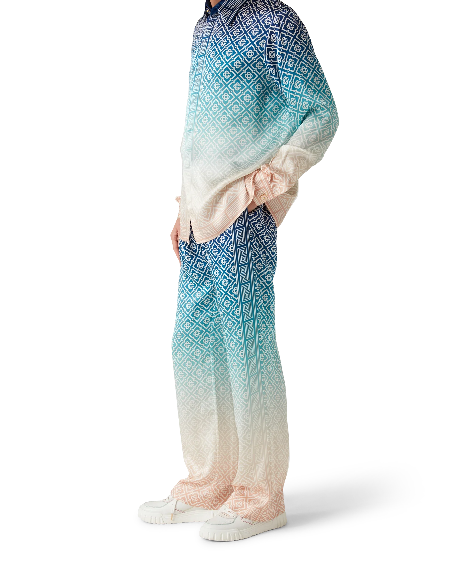 Jacquard Gradient Silk Trousers