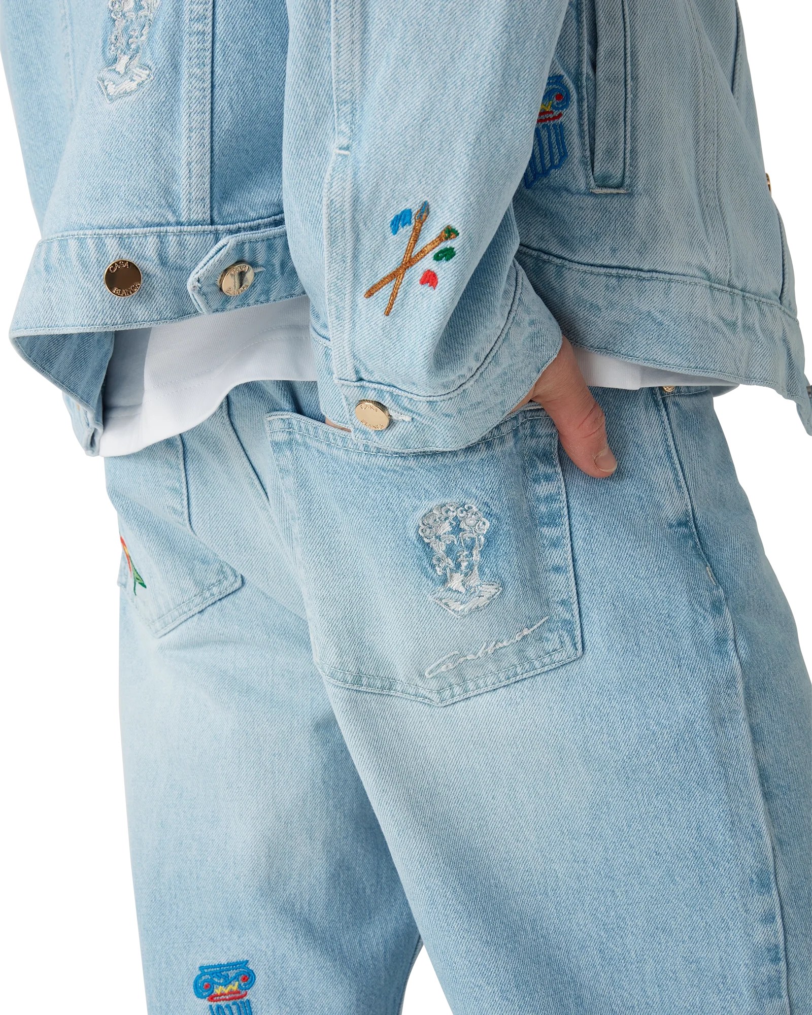 Embroidered Motif Jeans