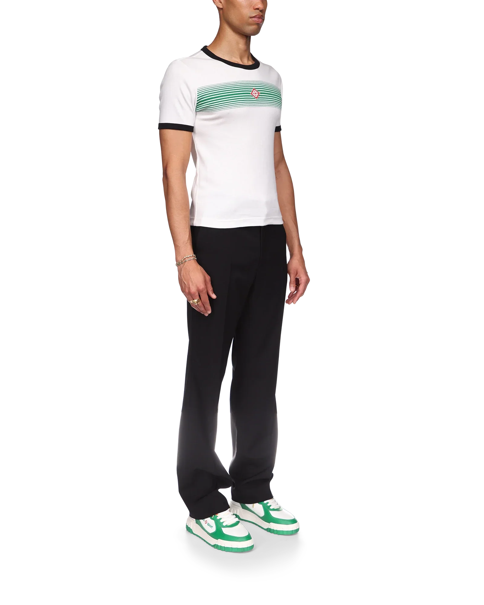 Gradient Stripe Ringer Short Sleeve T-Shirt