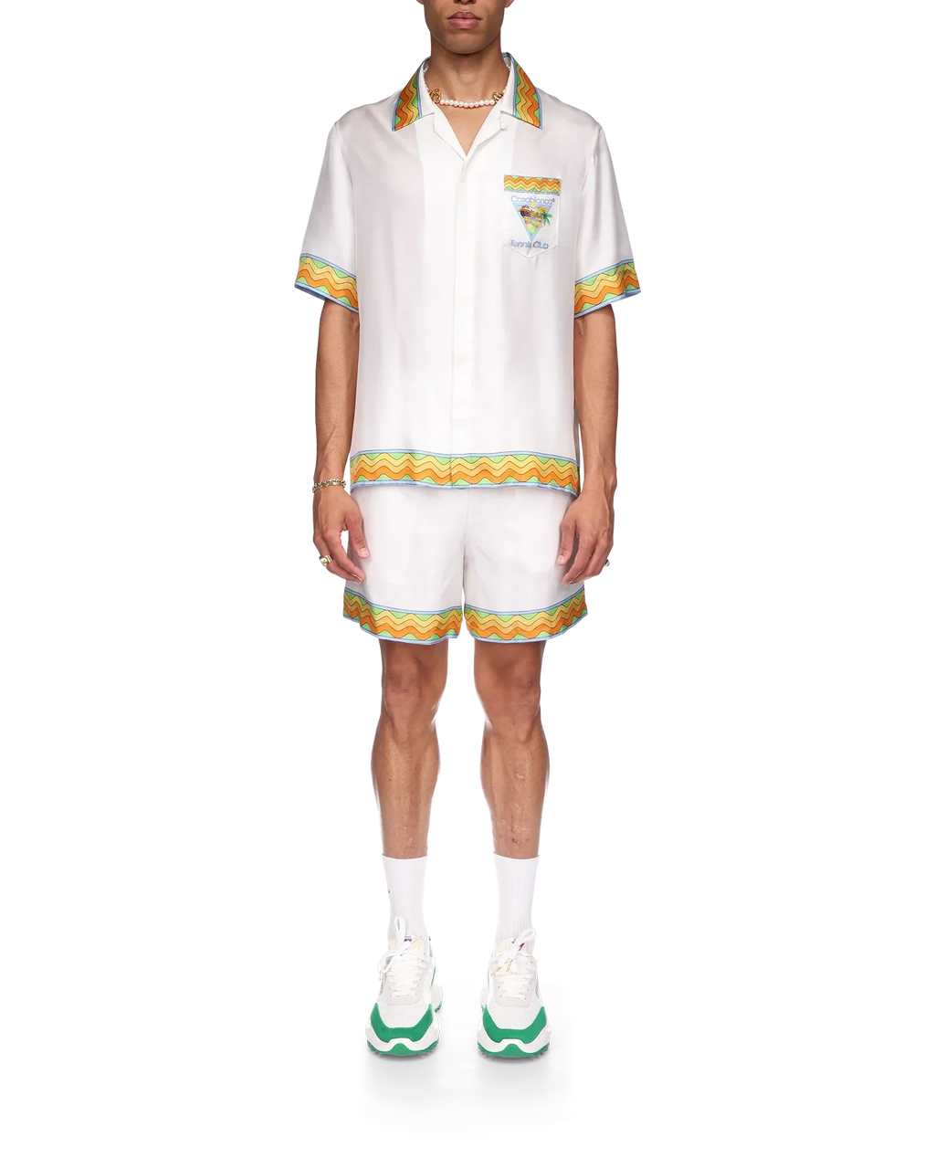 Afro Cubism Tennis Club Short Sleeve Silk Shirt