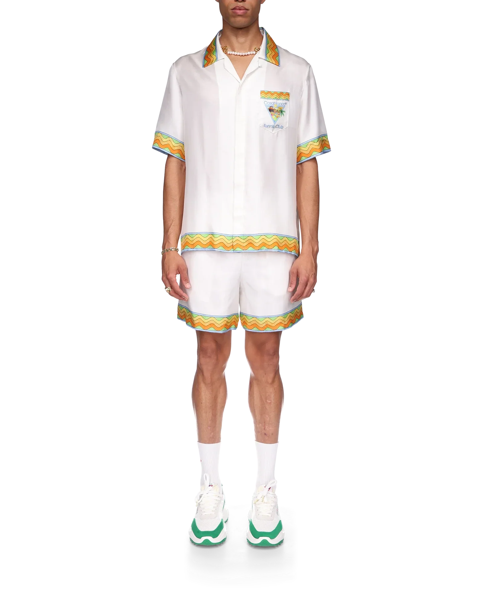 Afro Cubism Tennis Club Short Sleeve Silk Shirt