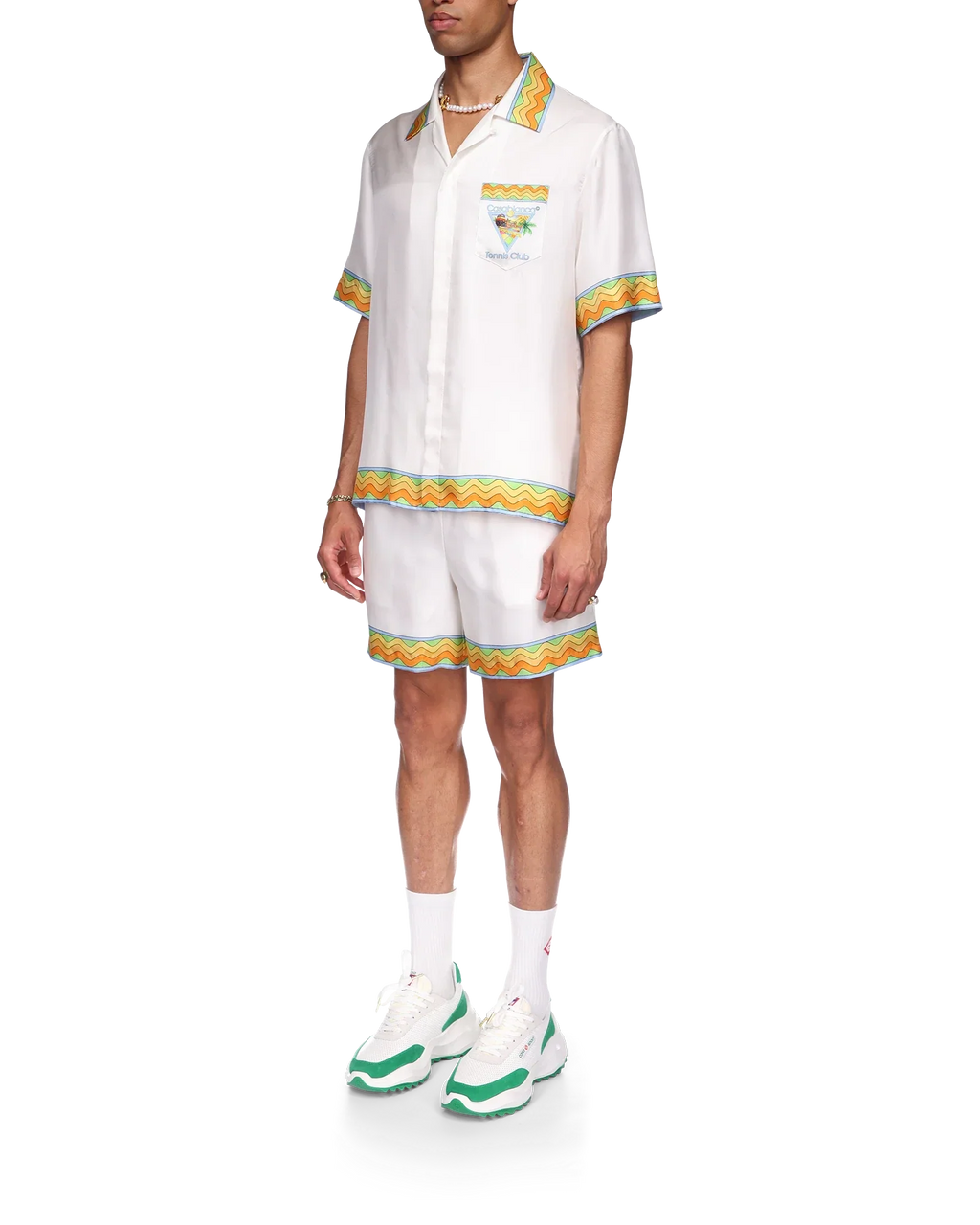 Afro Cubism Tennis Club Short Sleeve Silk Shirt