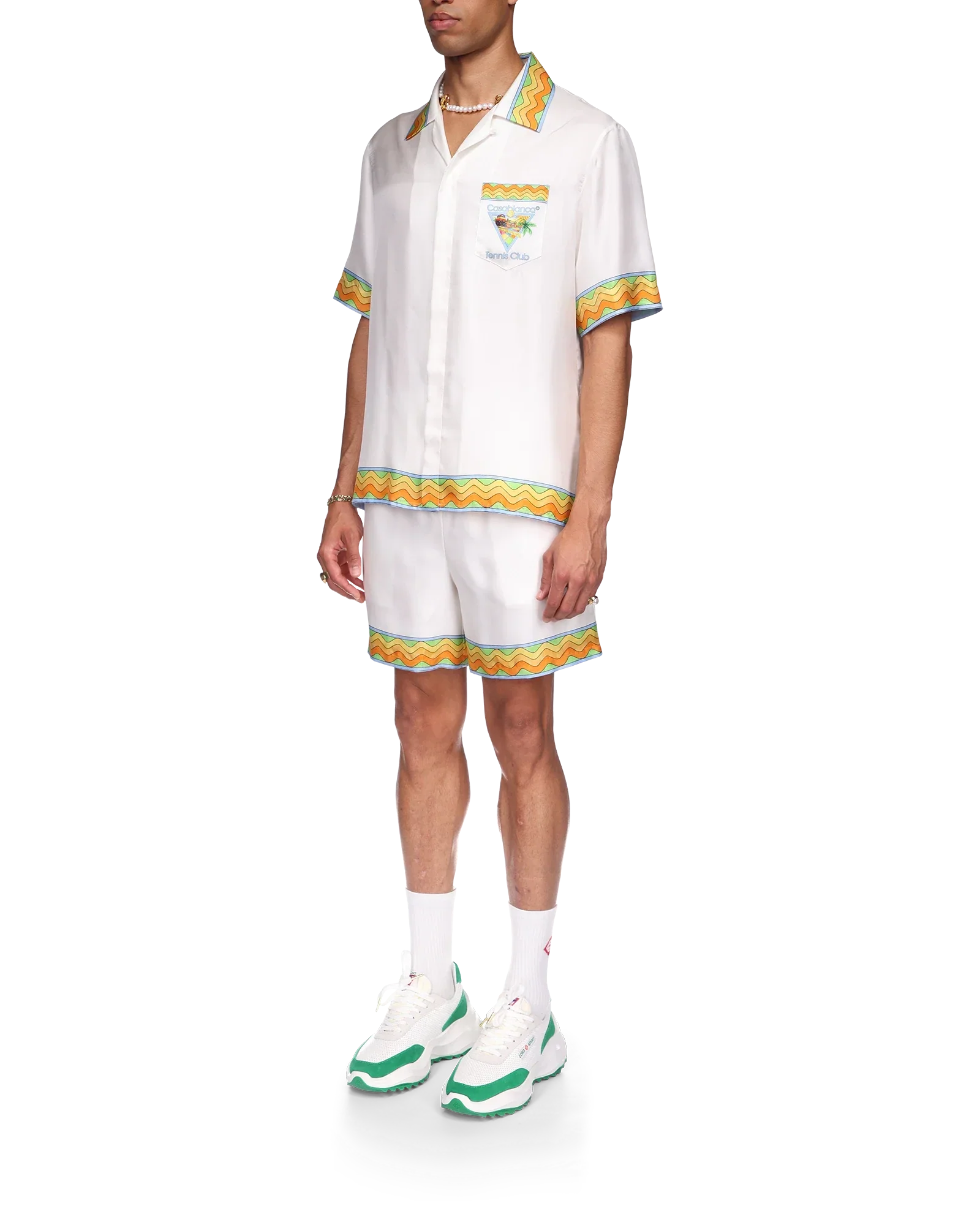 Afro Cubism Tennis Club Short Sleeve Silk Shirt