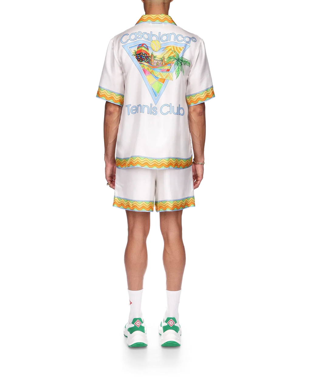 Afro Cubism Tennis Club Short Sleeve Silk Shirt