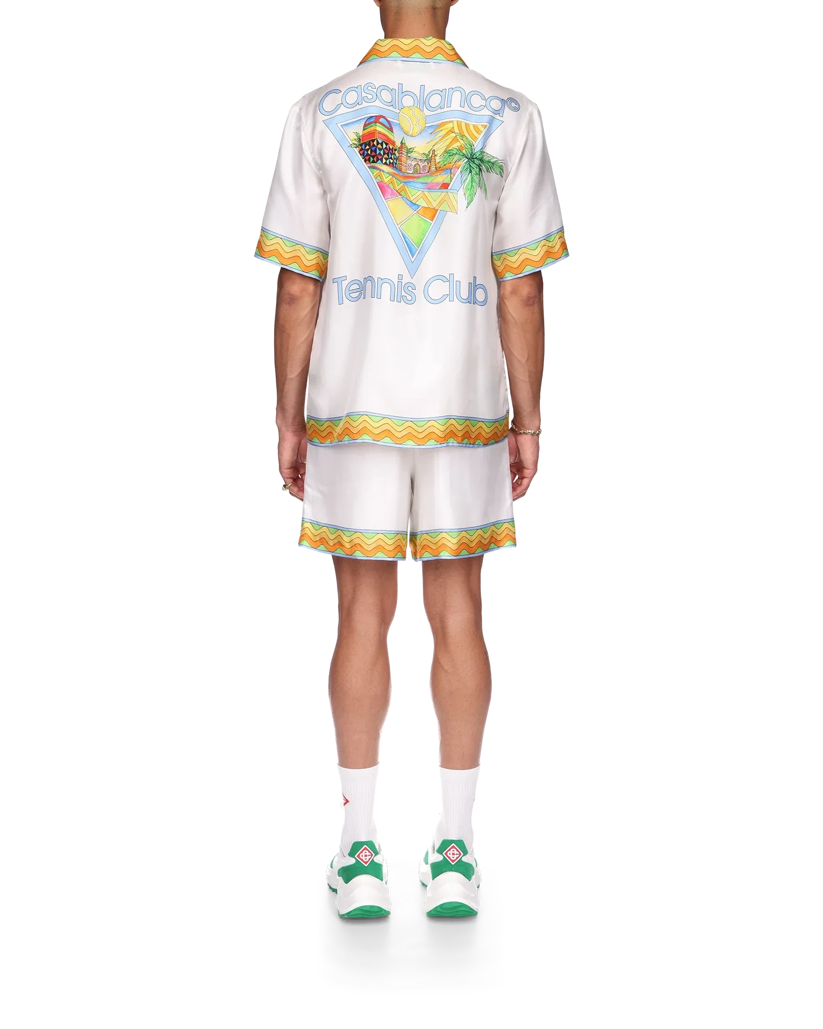 Afro Cubism Tennis Club Short Sleeve Silk Shirt