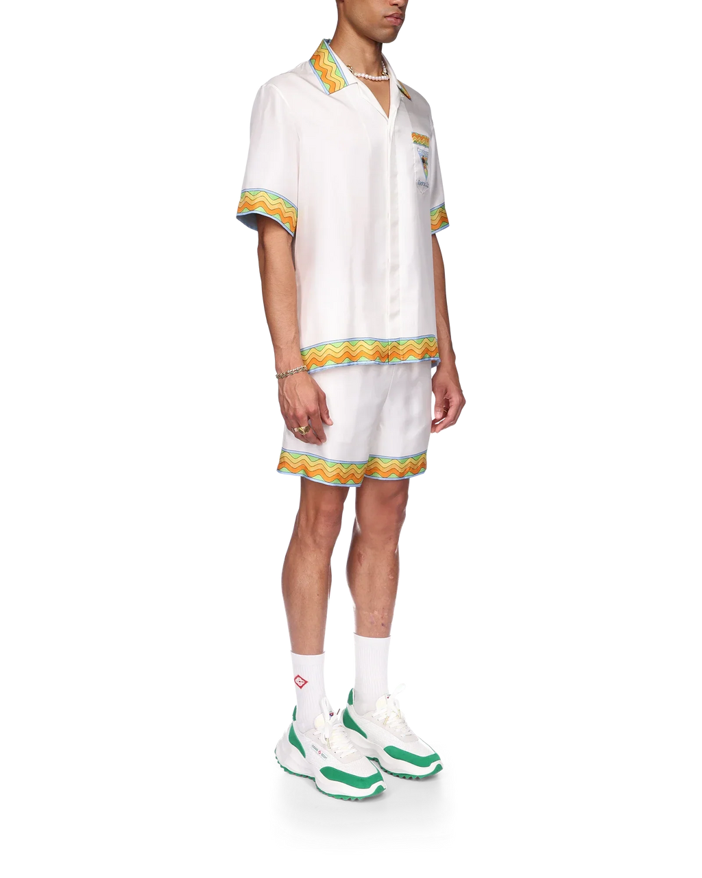 Afro Cubism Tennis Club Short Sleeve Silk Shirt