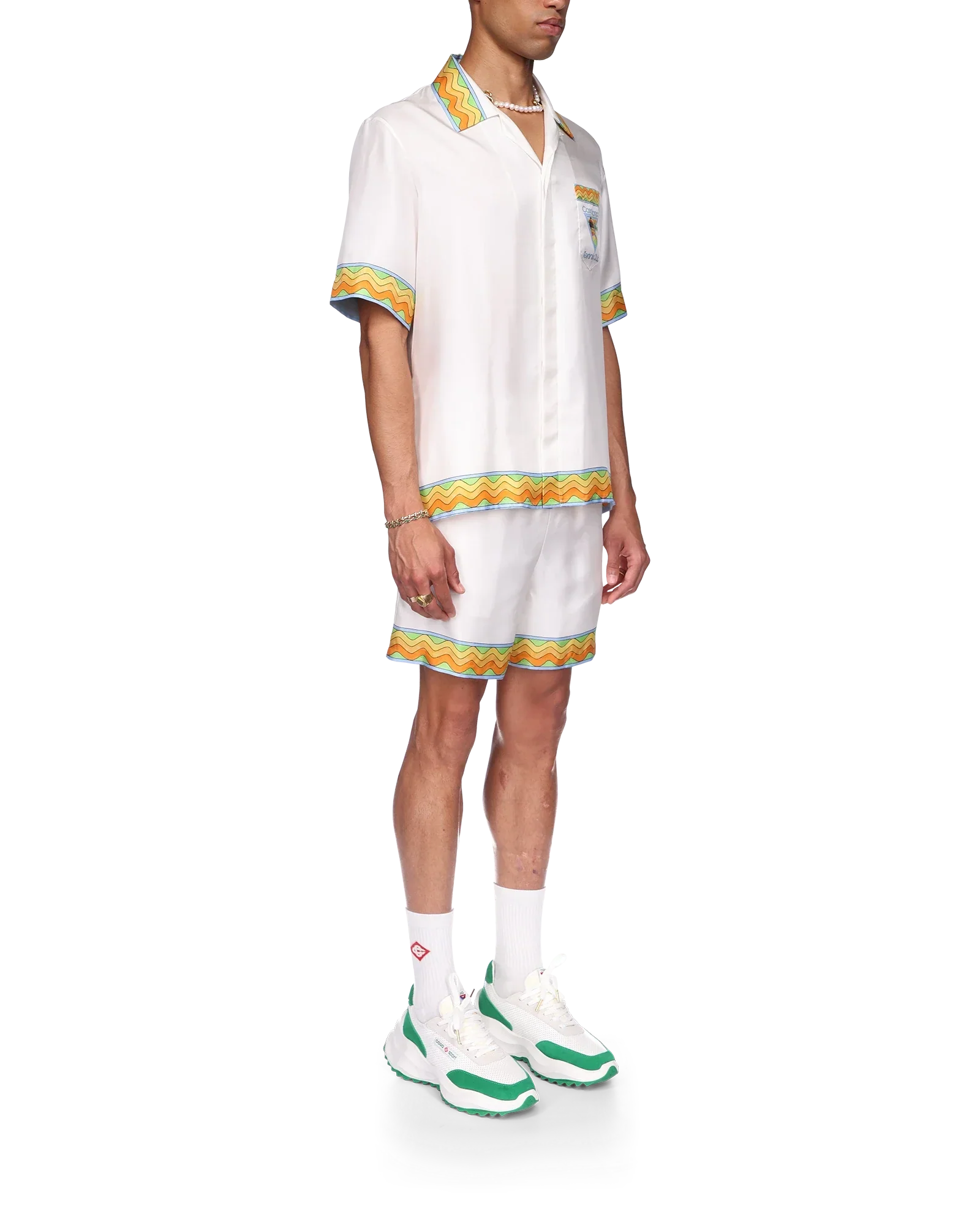 Afro Cubism Tennis Club Short Sleeve Silk Shirt