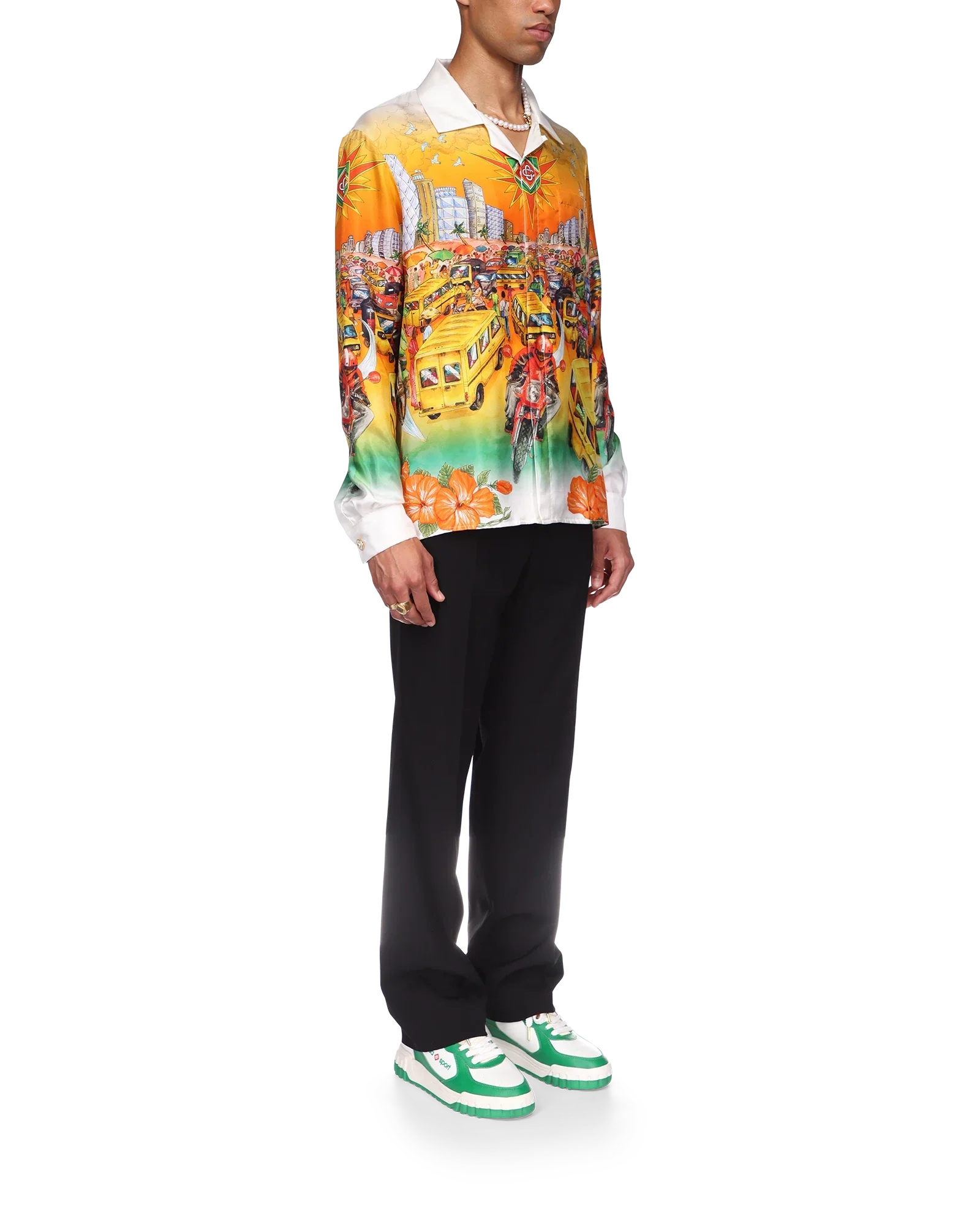 Traffic Long Sleeve Linen Shirt