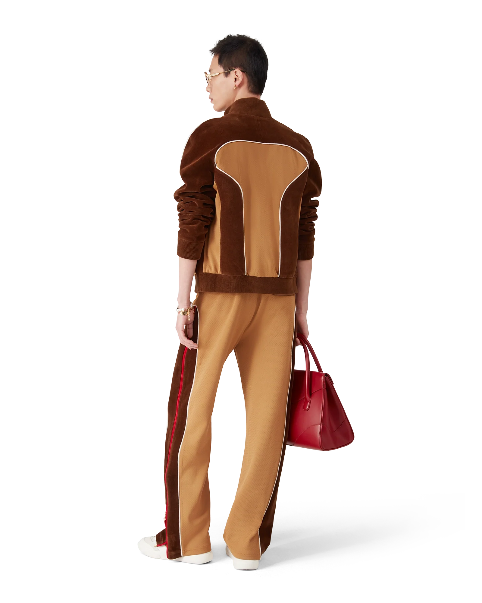 Chenille Panelled Track Pants