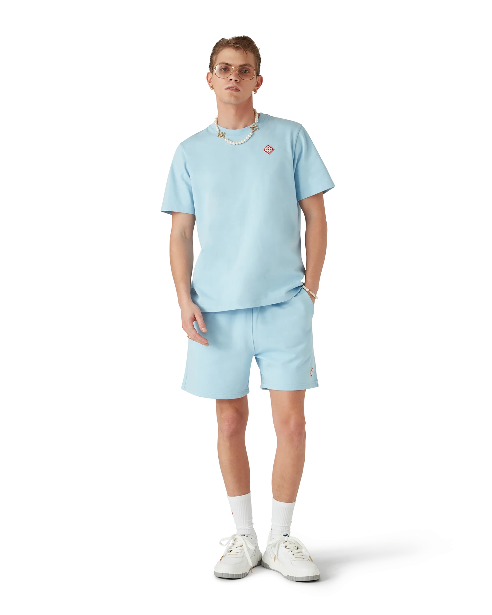 Light Blue Diamond Logo Short Sleeve T-Shirt
