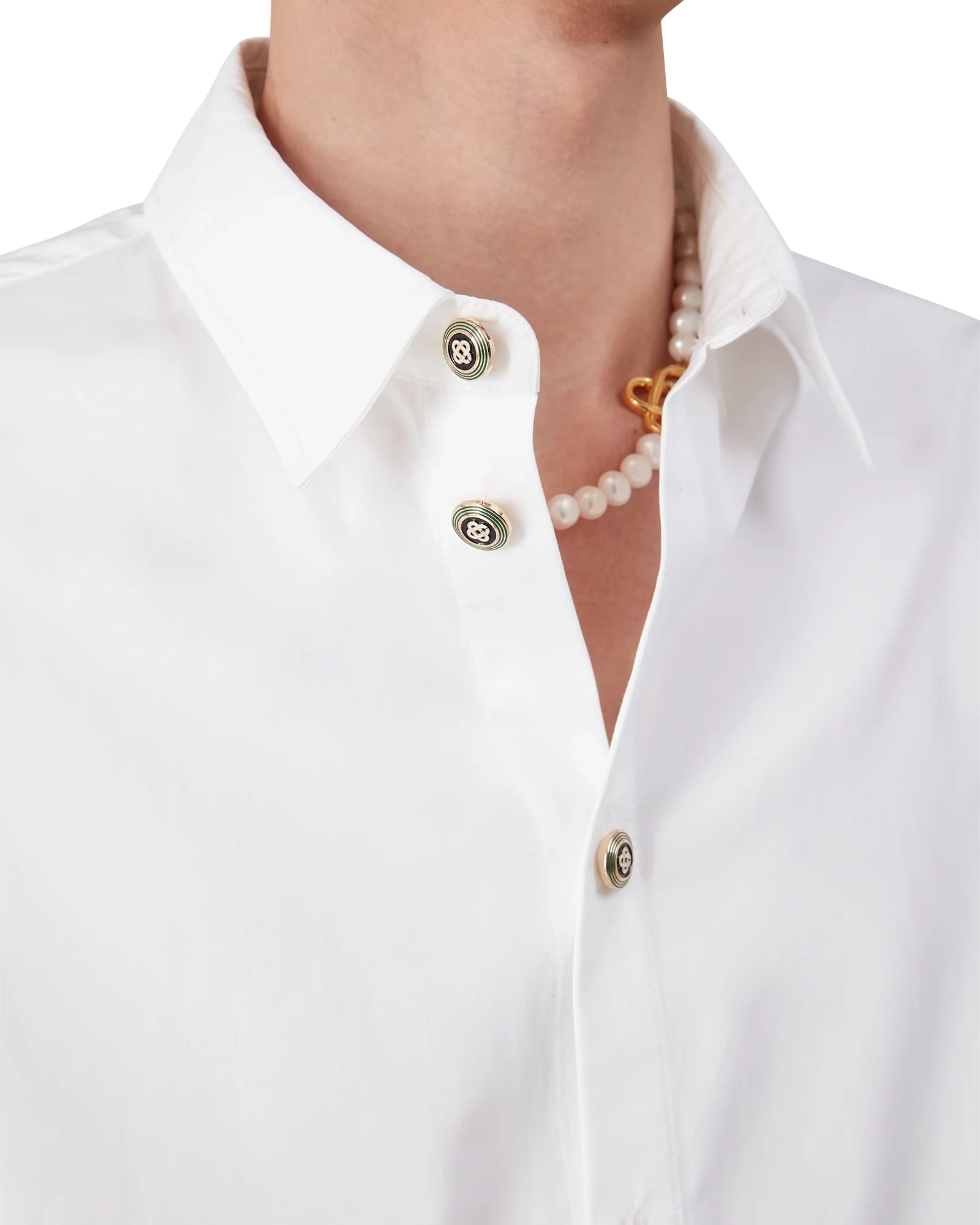 White Cotton Long Sleeve Shirt