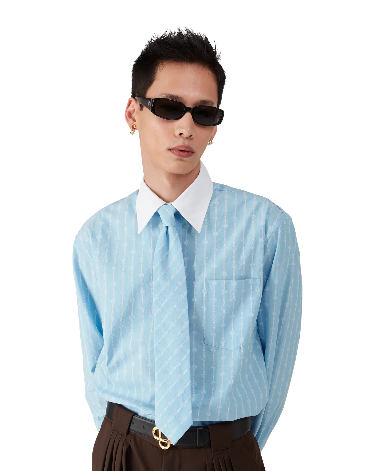 Laurel Stripe Long Sleeve Jacquard Shirt