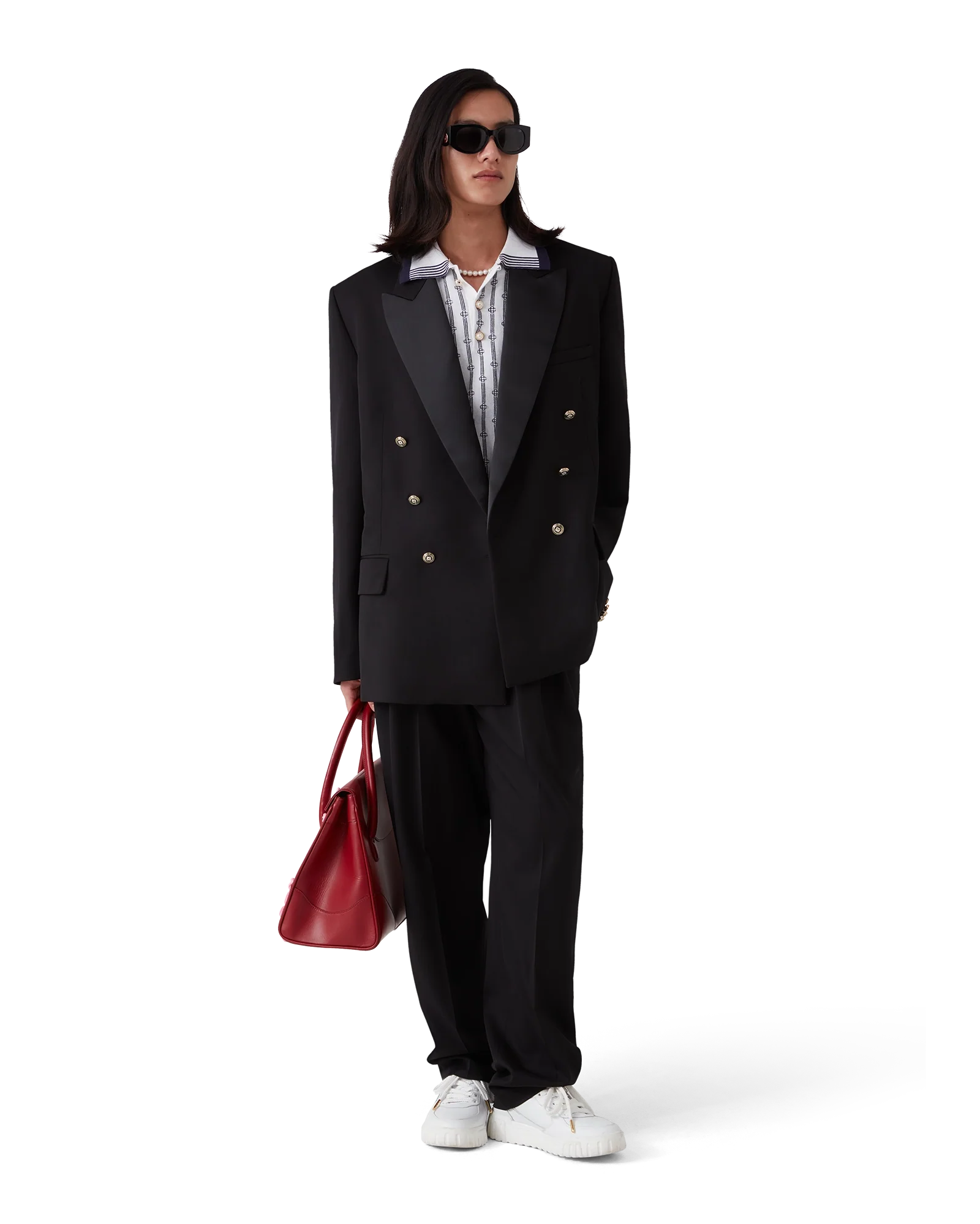 Wool Five Pleat Tailored Trousers